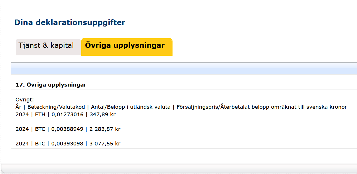 Övriga upplysningar